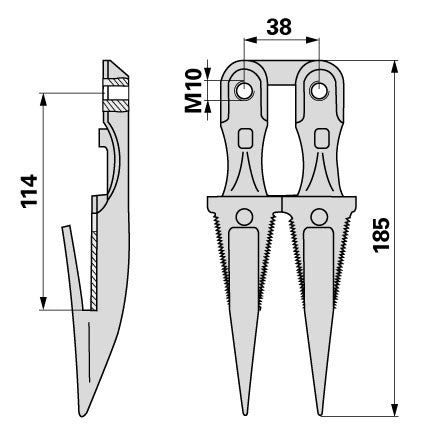 Reform Doppelfinger B590.276223 – Finger für Balkenmäher Ersatzteil