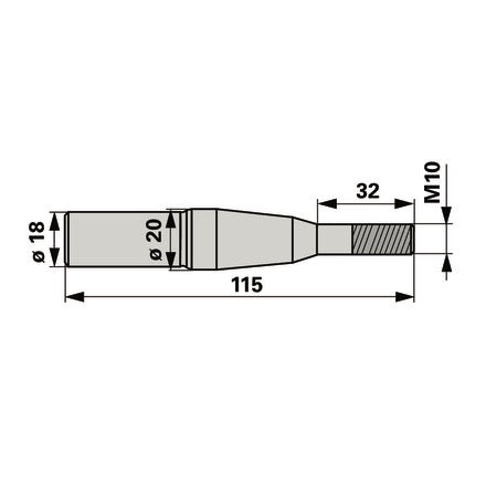 Gleitbolzen für Messerkopf, AD 18 x L 115 mm anstelle von Reform 110.410.308 – Landtechnik Ersatzteil