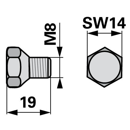 Kegelschraube M8 x 1 x 19 mm anstelle von Reform B580466980 – Schrauben Ersatzteil