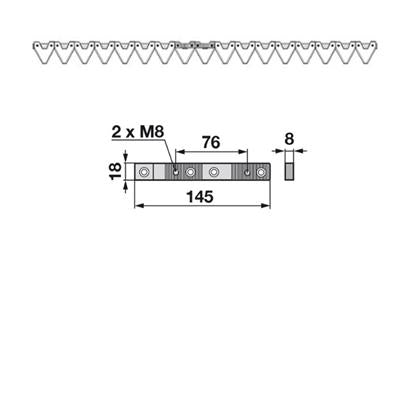 Mähmesser 127 cm Reform B590.435532 mit 17 Klingenspitzen – Balkenmäher Ersatzteil