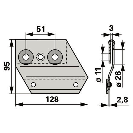 Reform Messerhalter links 110.423.321 – Halter für Scheibenmähwerk Ersatzteil