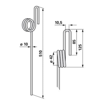 Saatstriegelzinke Z66181 zu John Deere – Striegel Zinken Ersatzteil