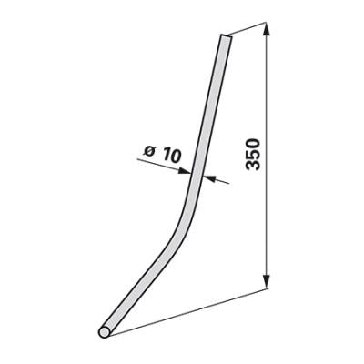 Saatstriegelzinke - Länge: 350 mm - Stärke: 10 mm – Saattechnik Ersatzteil