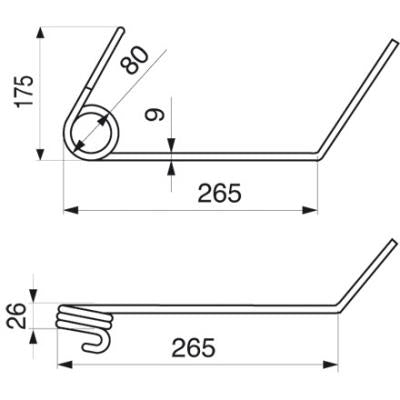 Saatstriegelzinke vorne 530 390 00 zu Nodet - Kuhn – Striegel Ersatzteil
