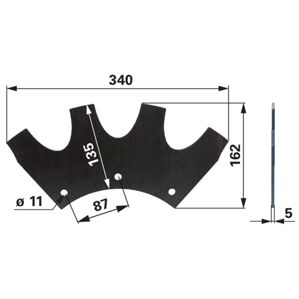 Sägeblatt T06080080 zu Pöttinger – Messer für Mulcher Ersatzteil