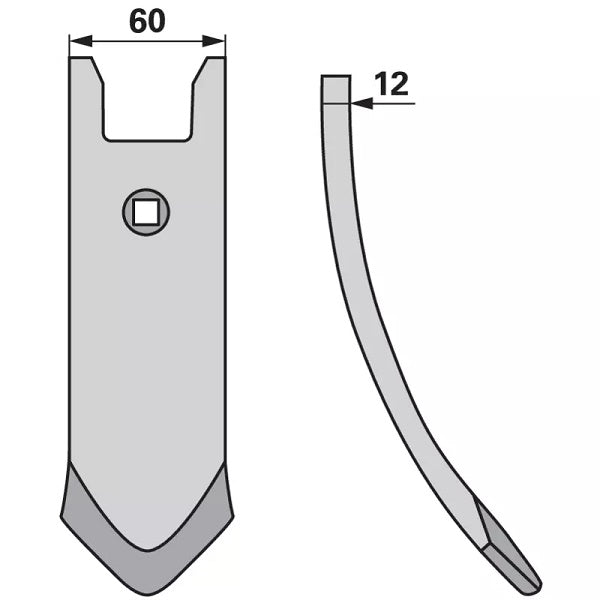 Scharspitze - Arbeitsbreite 60 mm - Variante 1 – Grubber Spitzen Ersatzteil