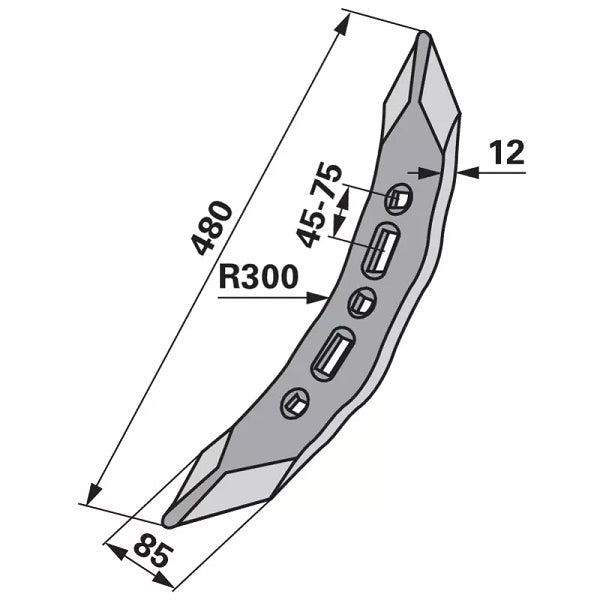 Scharspitze - Arbeitsbreite 85 mm – Grubber Spitzen Ersatzteil