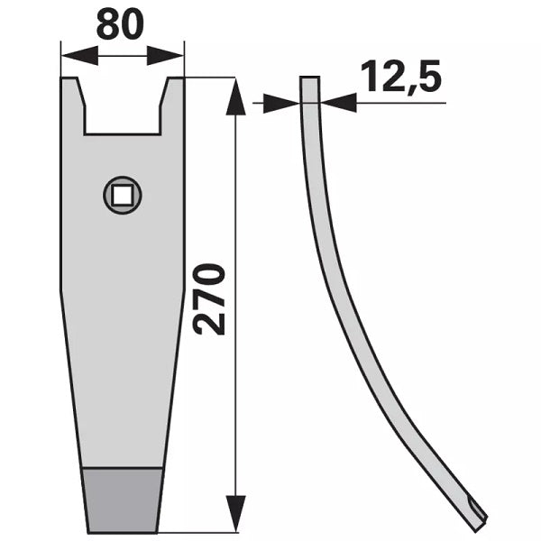 Scharspitze - hartmetallbestückt - Arbeitsbreite 80 mm – Grubber Spitzen Ersatzteil