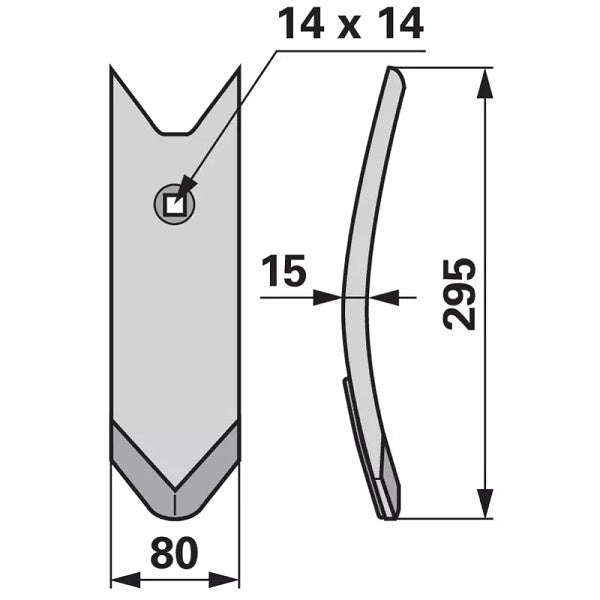 Scharspitze beschichtet - Arbeitsbreite 80 mm – Grubber Spitzen Ersatzteil