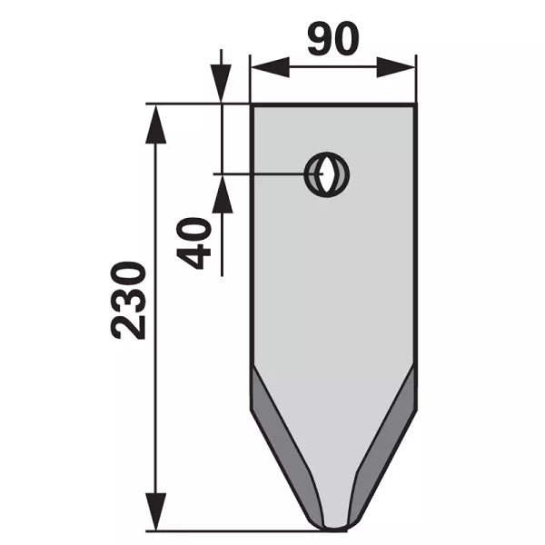 Scharspitze beschichtet AC7.22.17AS - MSG - Arbeitsbreite 90 mm zu Regent – Grubber Schare Ersatzteil