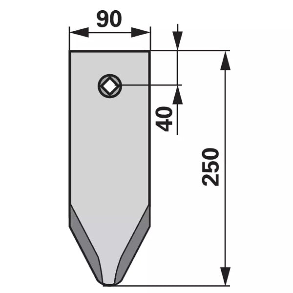 Scharspitze flach - MSG - Arbeitsbreite 90 mm – Grubber Spitzen Ersatzteil