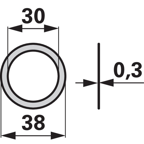 Scheibe AD 38 x ID 30 x S 0,3 mm Pöttinger 166.114 – Ladewagen Ersatzteil
