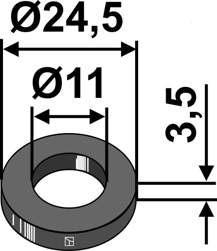 Scheibe Ø24,5x3,5xØ11