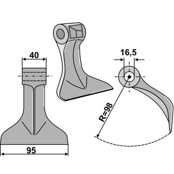 Schlaghammer 5715100 zu Sicma Miglianico Mulcher – Hämmer für Mulcher Ersatzteil