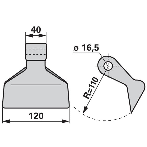 Schlaghammer 6303076 zu Kverneland Mulcher – Mulcher Ersatzteil