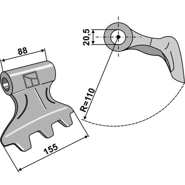 Schlaghammer zu Kirchner Mulcher – Mulcher Ersatzteil