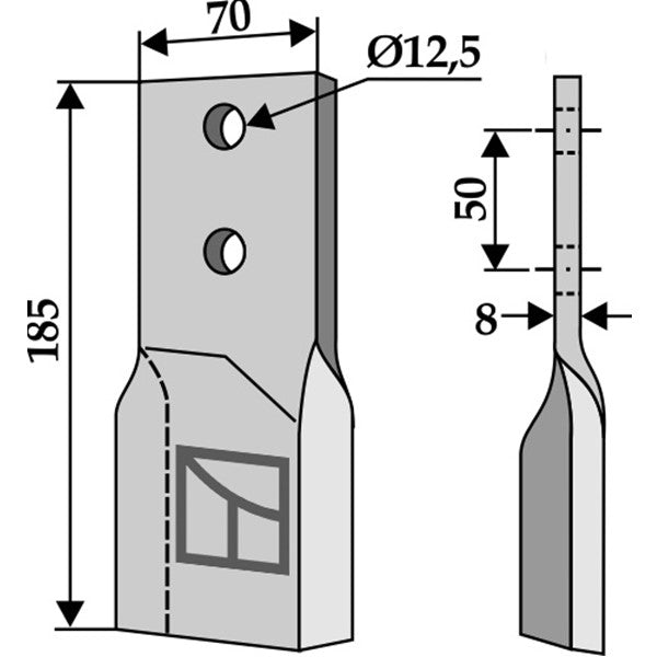 Schlegelmesser 64462 zu Van-Lengerich Mulcher – Mulcher Ersatzteil