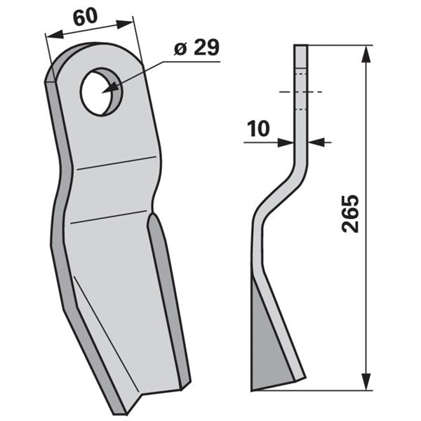 Schlegelmesser links 970191 zu Braun – Landtechnik Ersatzteil