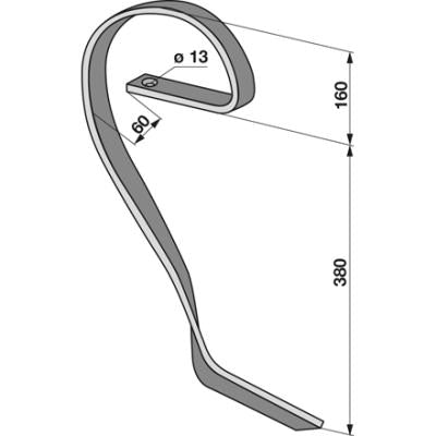 Schleppzinke E17592 rechts zu Rau – Grubber Zinken Ersatzteil