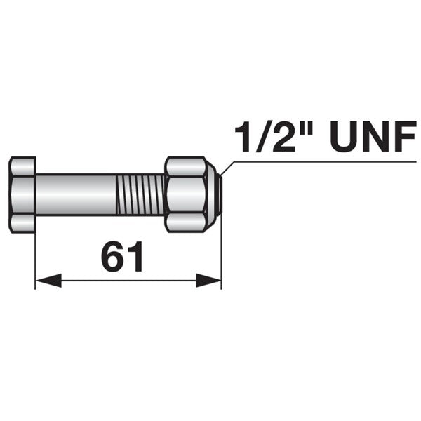 Schraube zu Mulcher 1/2 " x 61 – Mulcher Ersatzteil