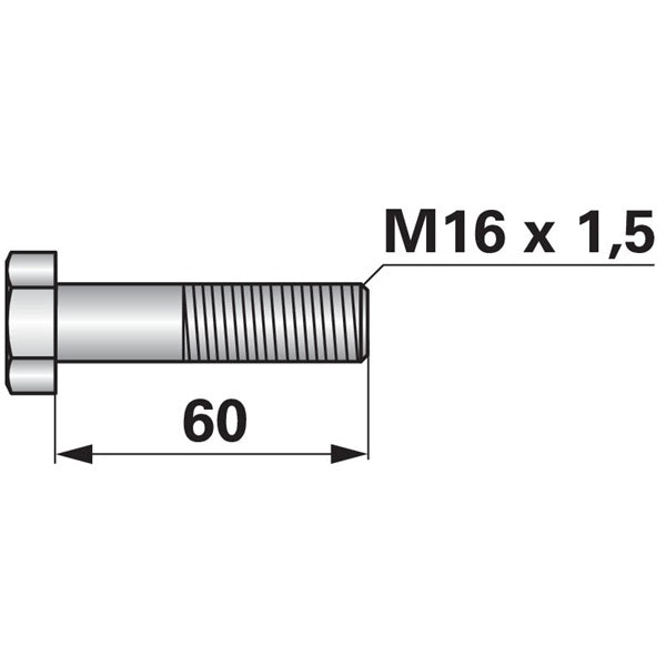 Schraube für Kreiselegge M 16x1,5x60 – Egge Ersatzteil