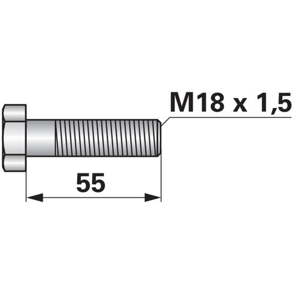Schraube für Kreiselegge M 18x1,5x55 – Egge Ersatzteil