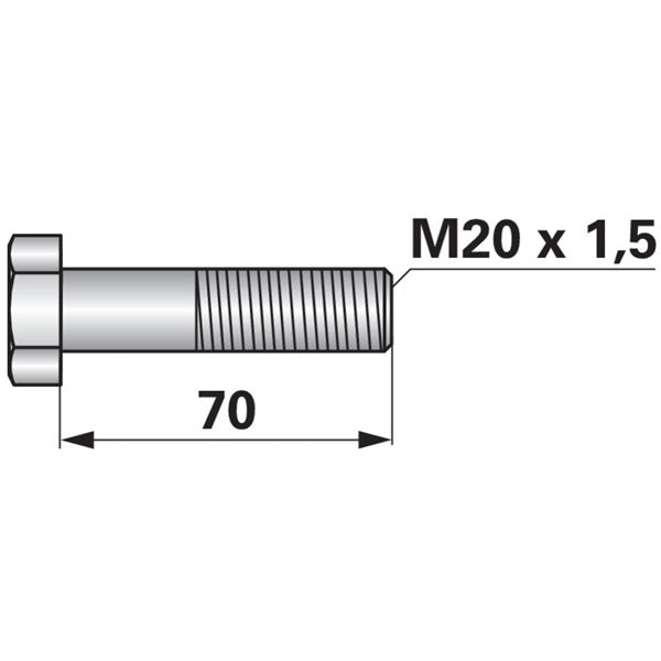 Schraube für Kreiselegge M 20 x 1,5 x 70 – Schrauben Ersatzteil