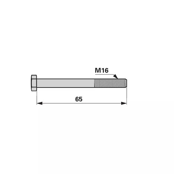 Sechskantschraube - M16x65 mm - 25 Stück mit Schaft – Schrauben Ersatzteil