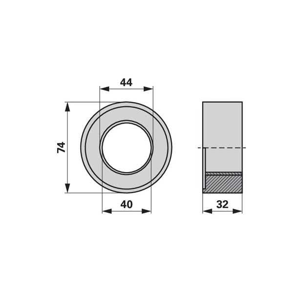 Steuerrolle AD 74 mm anstelle von Pöttinger SK5955 – Ladewagen Ersatzteil