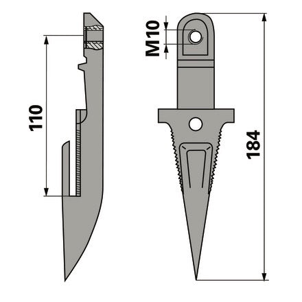 Einzelfinger mit Fingerplatte 1188720510 zu Steyr – Finger für Balkenmäher Ersatzteil