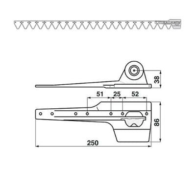 Mähmesser 180 cm Steyr 1192720614 mit 23 Klingenspitzen – Ernte Ersatzteil