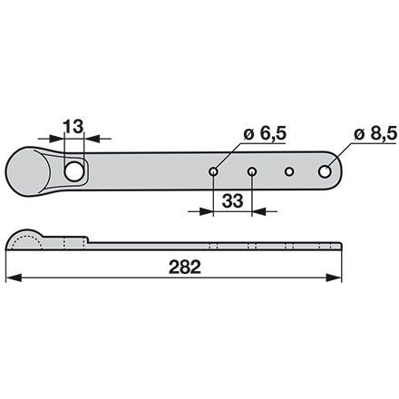 Steyr Treibstangenband hinten gerade mit Rundloch 1180720018 – Sonstiges für Traktor Ersatzteil