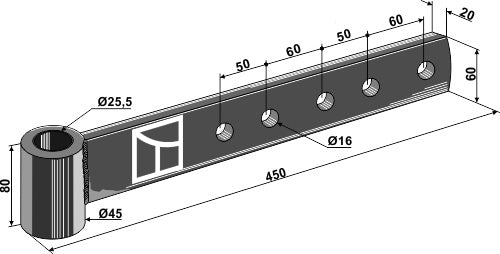 Stiel für Untergrundlockerer 3513200 zu Lemken