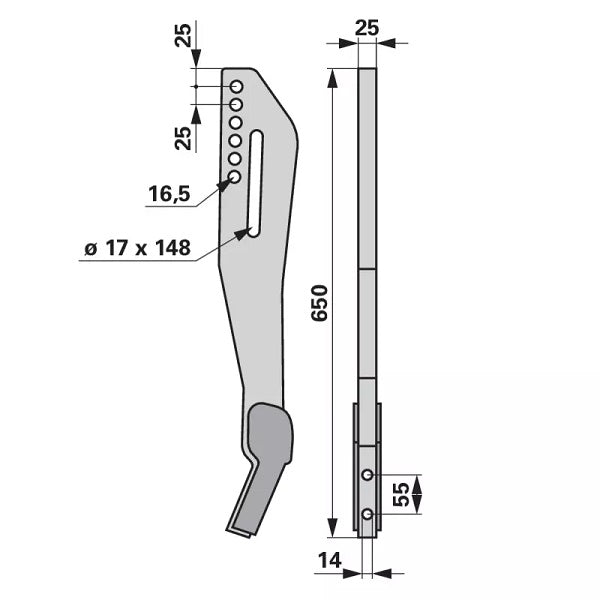 Tiefenlockererstiel - Länge 650 mm - zu Great Plains/Simba - 606014H – Tiefenlockerer Stiele Ersatzteil
