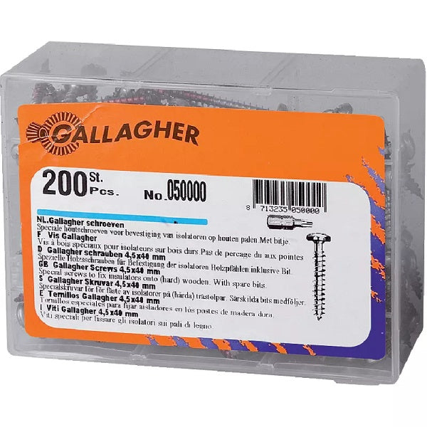 Torxschrauben-Set - 200 Schrauben mit Bit - Gallagher 050000 – Schraubensatz Ersatzteil