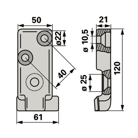 Vogel & Noot Außenschuhsohle links FRO20005 – Halter für Balkenmäher Ersatzteil
