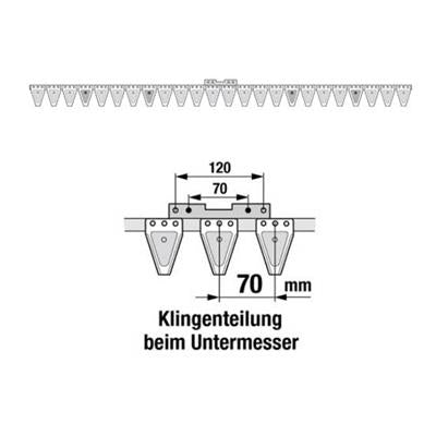 Untermesser 161 cm Vogel&Noot 265.5180 mit 24 Klingenspitzen – Messer für Balkenmäher Ersatzteil
