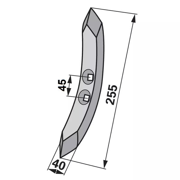 Vorschar - Arbeitsbreite 40 mm – Grubber Schare Ersatzteil