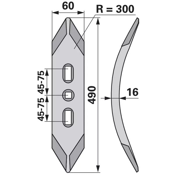 Vorschar - Arbeitsbreite 60 mm – Schare Ersatzteil