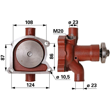 Wasserpumpe 69010656 mit Dichtung zu Zetor – Traktorkühlwasserpumpe Ersatzteil