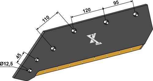 Wechselspitzenschar - 14'' - links - Hartmetall KK073003 zu Kverneland