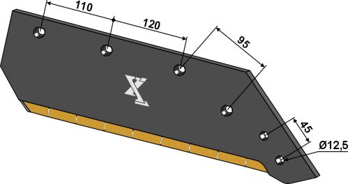 Wechselspitzenschar - 14'' - rechts - Hartmetall KK073002 zu Kverneland