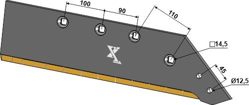 Wechselspitzenschar - 18'' - rechts - Hartmetall 173802 zu Grégoire Besson