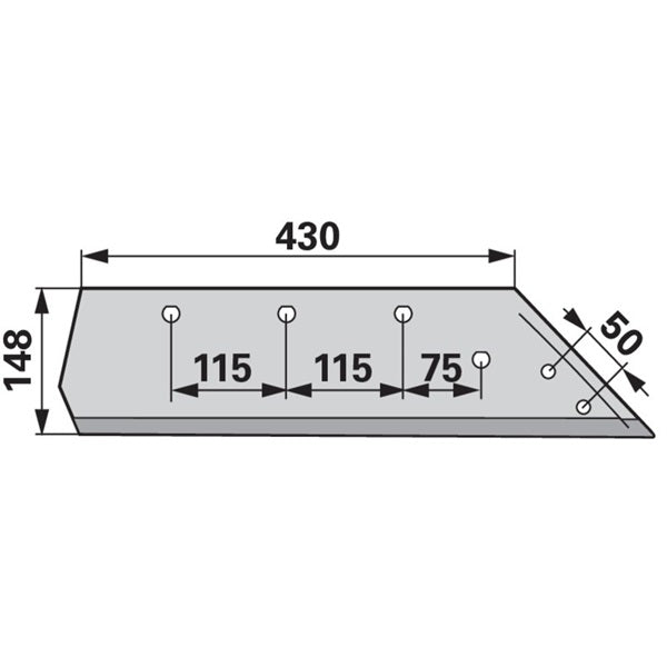 Wechselspitzschar rechts 930.20.120.0 zu Pöttinger-Landsberg – Pflug Ersatzteil