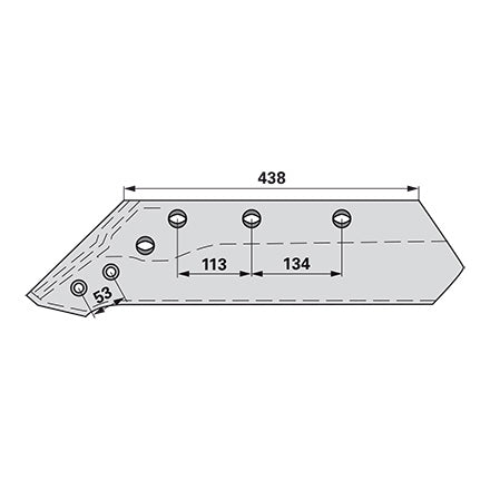 Wechselspitzschar 16'' links H0401870 zu Kuhn, Huard – Schare Ersatzteil