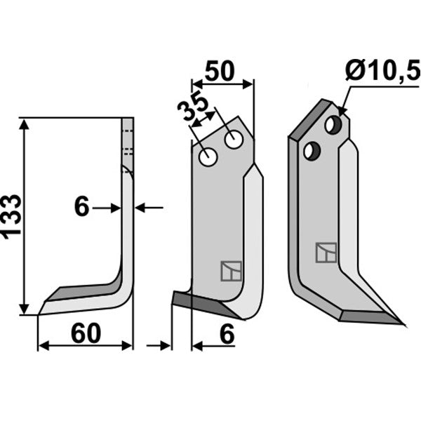 Winkelmesser links zu M.E.A.A.T. 50 x 6 – Fräsmesser Ersatzteil