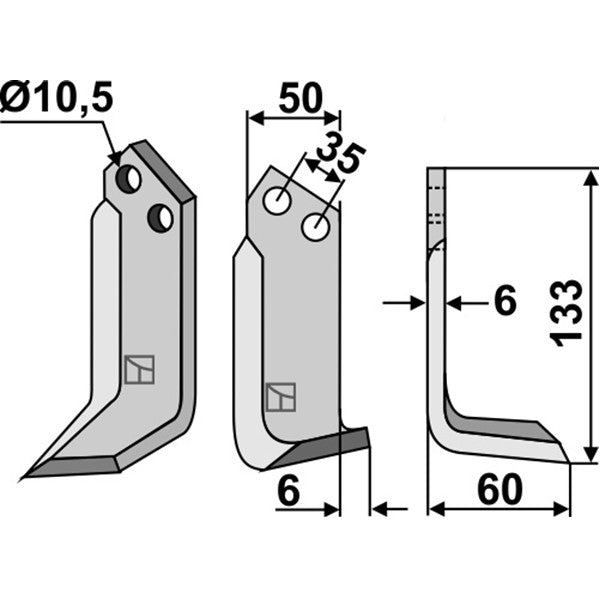 Winkelmesser rechts zu Breviglieri 10021/ 8300044 – Fräsmesser Ersatzteil