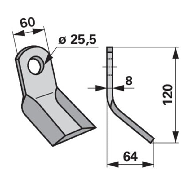 Y-Messer 0901086 zu Ferri Mulcher – Mulcher Ersatzteil