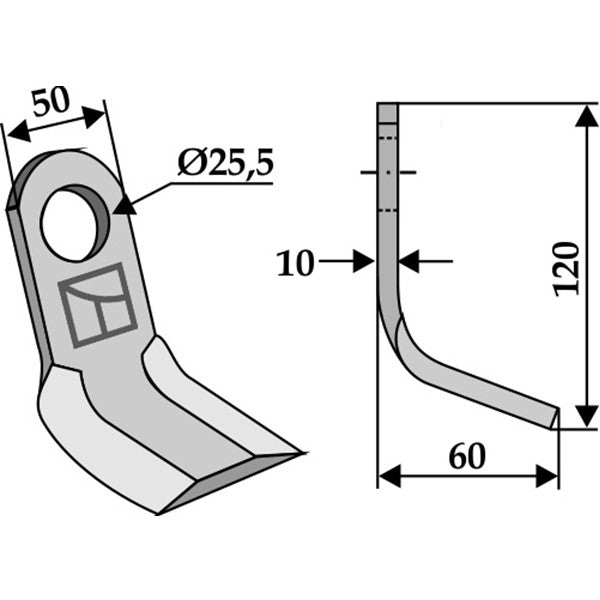 Y-Messer 222022424 zu Howard Mulcher – Messer für Mulcher Ersatzteil