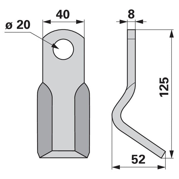 Y-Messer 680320.1 zu Claas Mulcher – Mulcher Ersatzteil